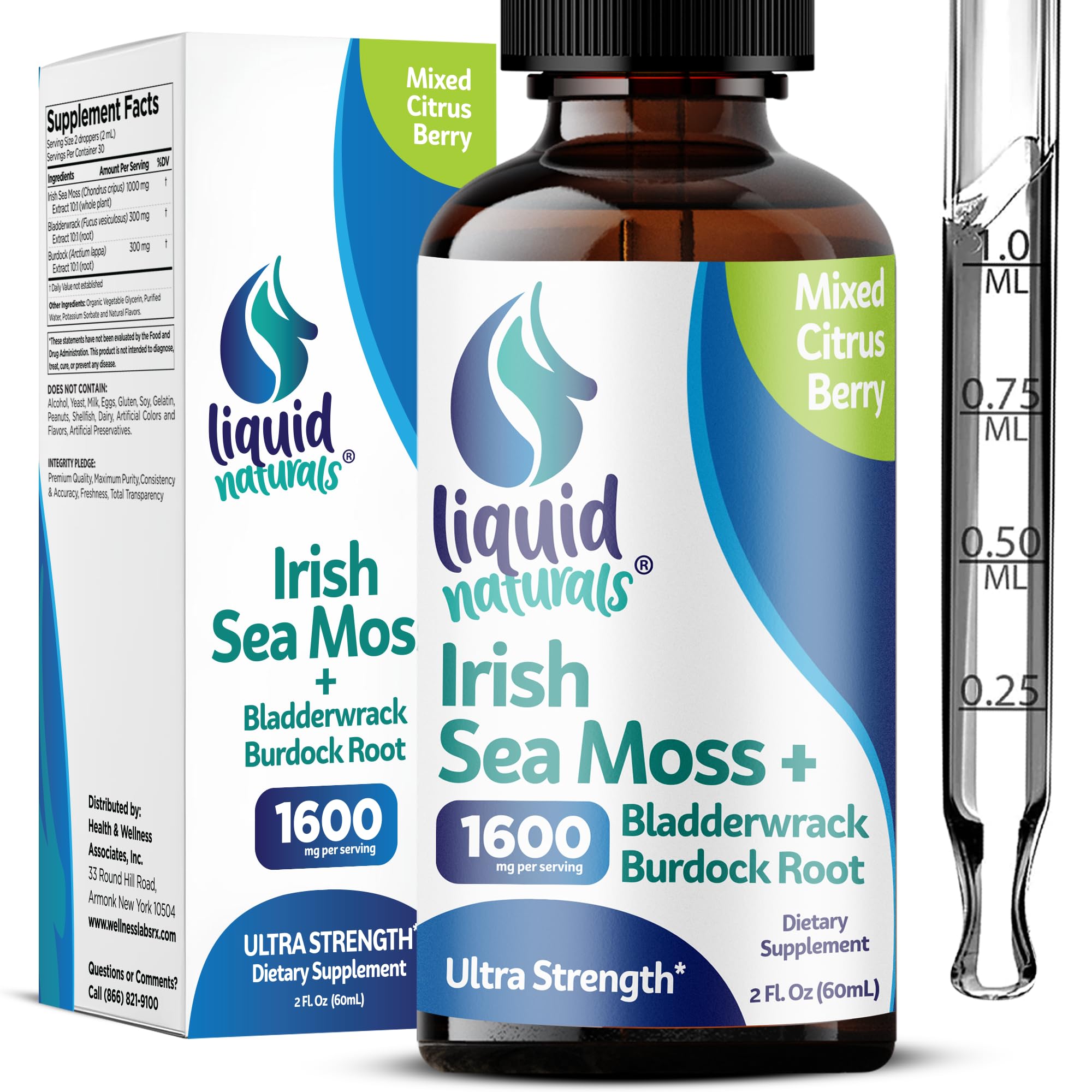 Amazon.com: Liquid Naturals Irish Sea Moss Drops - Citrus Berry